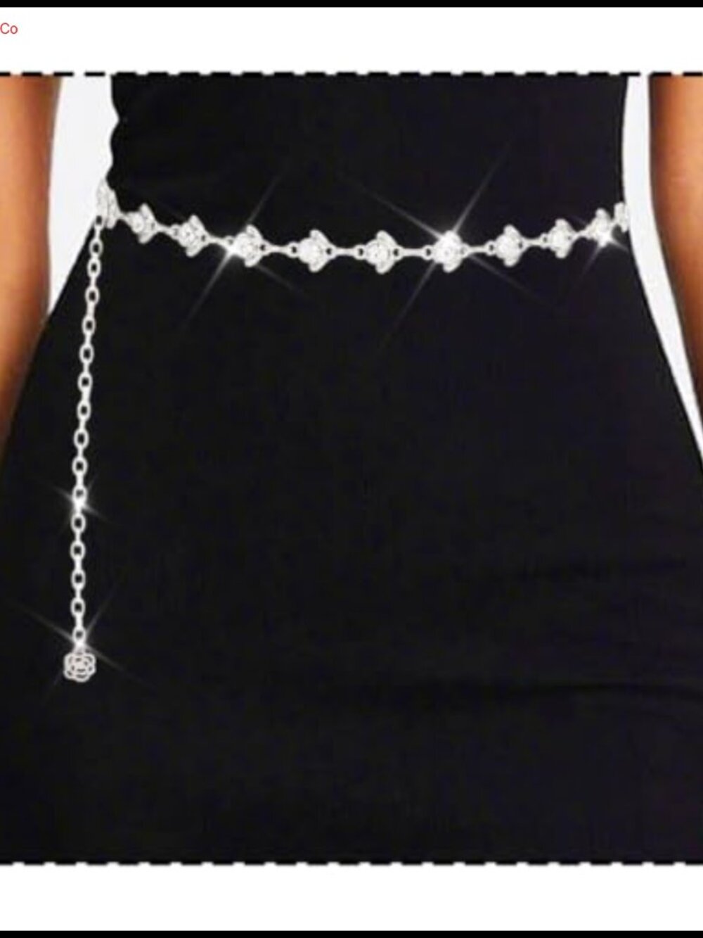 Rhinestone Chain Belt Adjustable Sparkly Waist Accessory for Dress